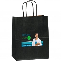 Full Color Matte Finish Promotional Shopping Bag - 7.75"w x 9.75"h x 4.75"d