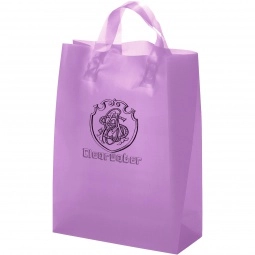 Translucent Frosted Soft Loop Promo Shopping Bag - 10"w x 13"h x 5"d