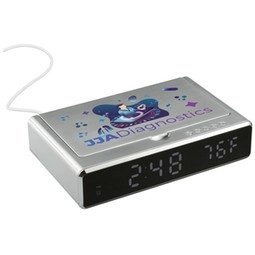 UV Sanitizing Custom Desk Clock w/ Wireless Charging
