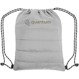 Puffy Quilted Custom Drawstring Bag - 13.5"w x 17"h