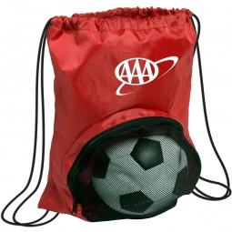 Soccer Ball Custom Sport Drawstring Bag - 14"w x 17.5"h