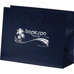 Matte Laminated Euro Logo Shopping Bag - 13"w x 10"h x 5"d